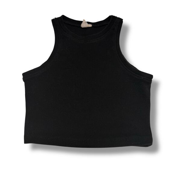 5/$35    Destined Womens Crop Tank Top Black Ribbed Solid Size Small - Picture 1 of 4